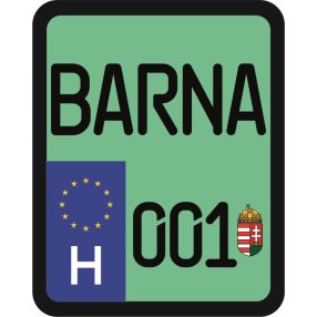 Rendszám matrica rollerre (BARNA-001)