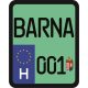 License plate sticker for scooter (BARNA-001)