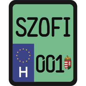 Rendszám matrica rollerre (SZOFI-001)