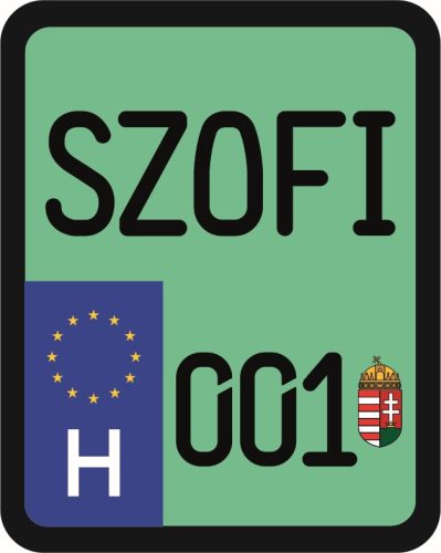 License plate sticker for scooter (SZOFI-001)