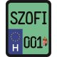 License plate sticker for scooter (SZOFI-001)