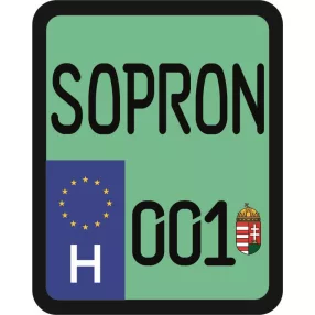 License plate sticker for scooter (SOPRON-001)
