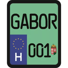 License plate sticker for scooter (GABOR-001)