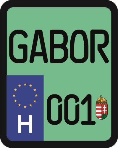 Rendszám matrica rollerre (GABOR-001)