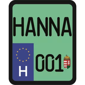 License plate sticker for scooter (HANNA-001)
