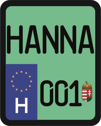 License plate sticker for scooter (HANNA-001)