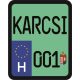 License plate sticker for scooter (KARCSI-001)