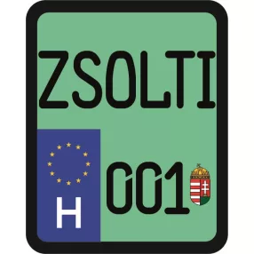 License plate sticker for scooter (ZSOLTI-001)