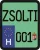 License plate sticker for scooter (ZSOLTI-001)
