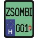 Rendszám matrica rollerre (ZSOMBI-001)