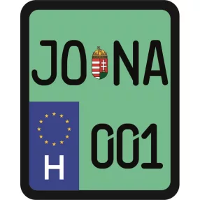 License plate sticker for scooter (JONA-001)
