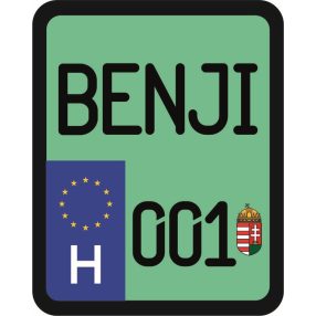 License plate sticker for scooter (BENJI-001)