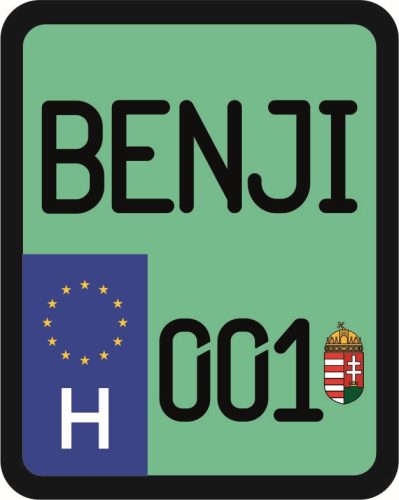 License plate sticker for scooter (BENJI-001)