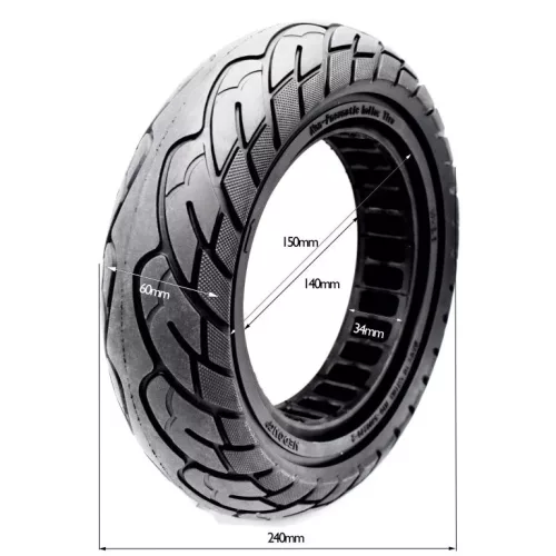 Roller tömör gumi 10x2.5-6.1-B34 (V3, Nedong, fekete, városi)