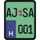 License plate sticker for scooter (AJSA-001)