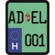 License plate sticker for scooter (ADEL-001)