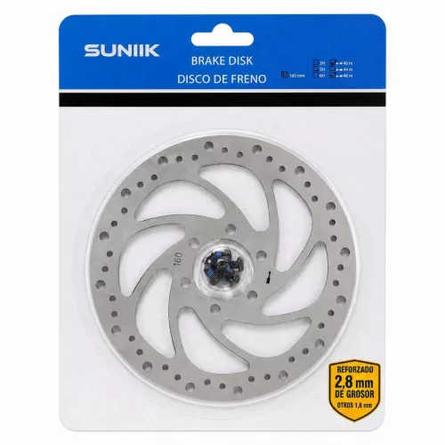 Brake disc (160 mm, 6-bolt, 48 mm, 2.8 mm, Suniik, circular inner cutout)